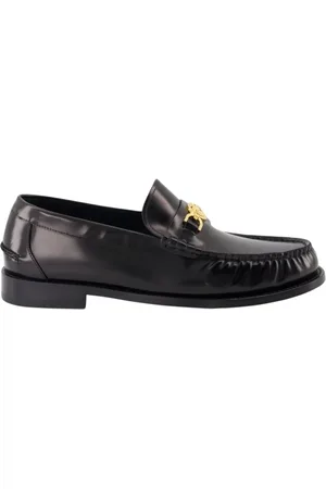 VERSACE Schoenen, Heren, Zwart, 42 EU, Leer, Leren Medusa 95 Loafers