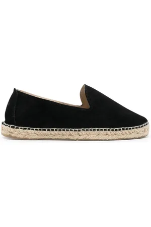 MANEBI Schoenen, Heren, Zwart, 41 EU, Suède, Zwarte Suède Ronde Neus Espadrilles