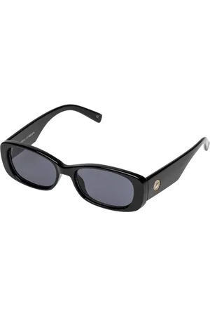Le Specs Accessoires, unisex, Zwart, ONE Size, Vintage-geïnspireerde Rechthoekige Zonnebril