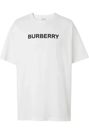 Burberry Tops, Heren, Wit, XL, Katoen, T-shirt