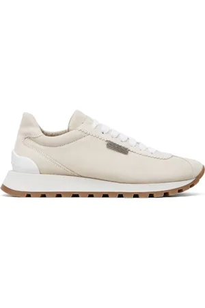 Brunello Cucinelli Schoenen, Dames, , 40 EU, Suède, Suède Sneakers met Monili Ketting