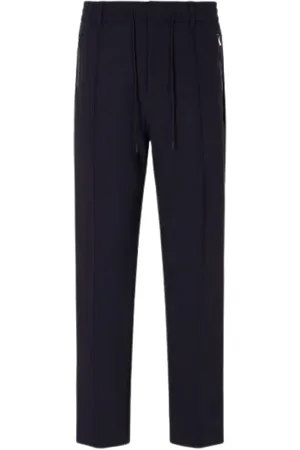 Emporio Armani Broeken, Heren, Blauw, S, Broek met trekkoord in de taille