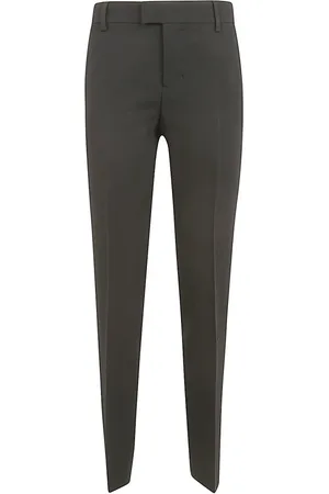 Ami Broeken, Dames, Grijs, XS, Wol, Zwarte Cigarettebroek