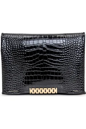 Victoria Beckham Tassen, Dames, Zwart, ONE Size, Leer, Jumbo Chain Pouch Schoudertassen