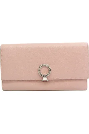 Bvlgari Pre-owned, Dames, Roze, ONE Size, Tweed, Tweedehands leren portemonnees
