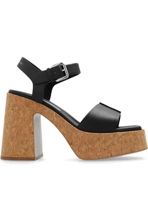 Stella McCartney Schoenen, Dames, Zwart, 38 EU, Leer, Skyla Platform Sandalen