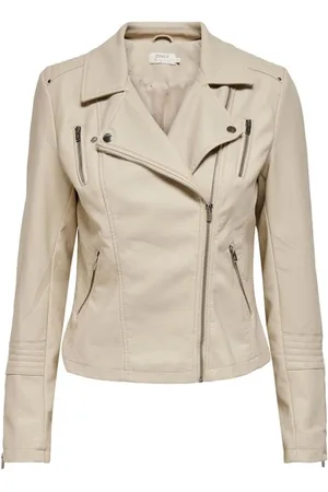 ONLY Jassen, Dames, , M, Imitatieleren bikerjack met ritsdetails