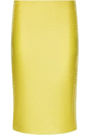 Dolce & Gabbana Rokken, Dames, Geel, S, Pailletten, Paillettenpotloodrok