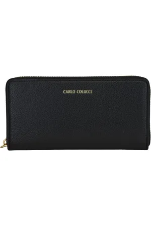 Carlo Colucci Tassen, Dames, Zwart, ONE Size, Stijlvolle Portemonnee met Logo Opdruk