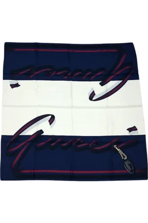 Gucci Pre-owned, Dames, Blauw, ONE Size, Tweed, Pre-owned Silk scarves