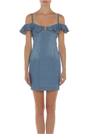 Moschino Kleedjes, Dames, Blauw, S, Denim, Stijlvolle Jeans