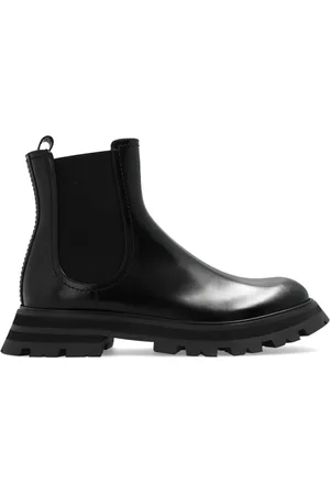 Alexander McQueen Schoenen, Dames, Zwart, 38 EU, Leer, Leren Chelsea laarzen