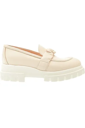AGL ATTILIO GIUSTI LEOMBRUNI Schoenen, Dames, , 40 EU, Crèmekleurige Mocassin met Rubberen Zool