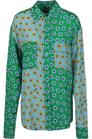 ALESSANDRO ENRIQUEZ Blouses & Shirts, Dames, Groen, M, Bedrukte Viscose Shirt