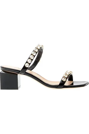 AGL ATTILIO GIUSTI LEOMBRUNI Schoenen, Dames, Zwart, 39 EU, Leer, Zwarte Strass Ciabatta