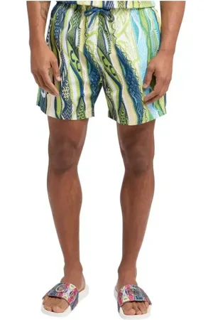 Carlo Colucci Badkleding, Heren, Groen, M, Polyester, Heren Zwembroek met Logoprint