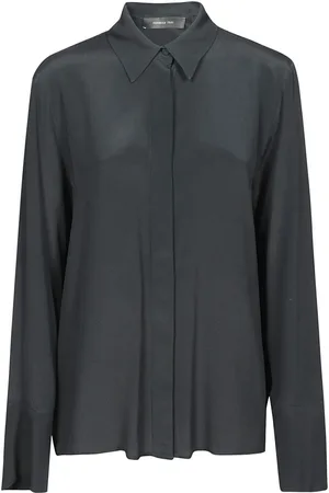 FEDERICA TOSI Blouses & Shirts, Dames, Zwart, S, Nero Langarmshirt