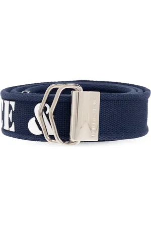 Dolce & Gabbana Accessoires, Heren, Blauw, 90 CM, Leer, Riem met logo