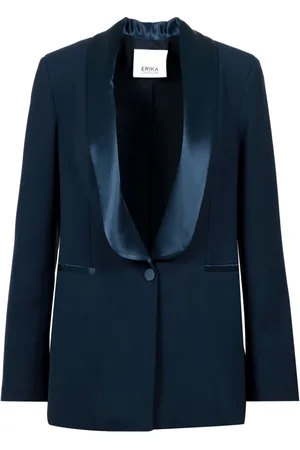 ERIKA CAVALLINI Jassen, Dames, Blauw, M, Katoen, Flora Katoenen Jas, Blauw