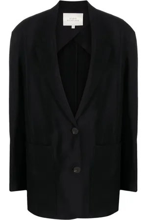 STUDIO NICHOLSON Jassen, Dames, Zwart, XS, Zwarte Conde Single-Breasted Blazer