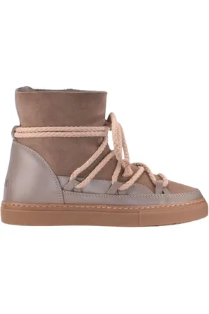 INUIKII Schoenen, Dames, Bruin, 37 EU, Klassieke Bruine Leren Sneeuwlaarzen