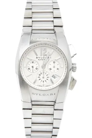 Bvlgari Pre-owned, Dames, Grijs, ONE Size, Tweed, Pre-owned Stainless Steel watches