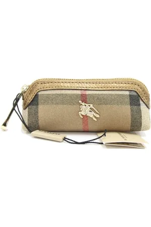 Burberry Pre-owned, Dames, , ONE Size, Leer, Pre-owned Canvas clutches