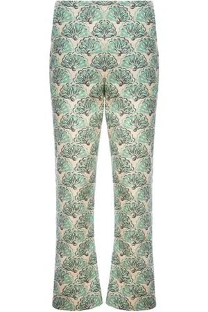 La DoubleJ Broeken, Dames, Groen, XL, Katoen, Slim-Leg Capri Broek