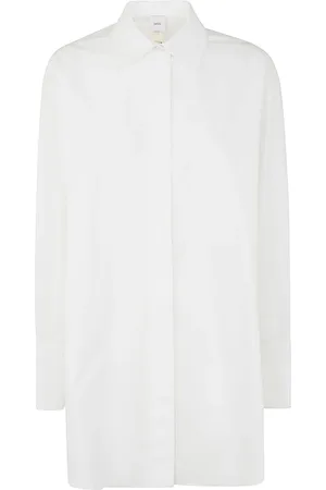 Patou Kleedjes, Dames, Wit, S, Katoen, Witte Iconische Mini Overhemdjurk