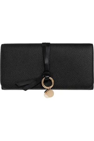 Chloé Accessoires, Dames, Zwart, ONE Size, Leer, Alphabet Portemonnee