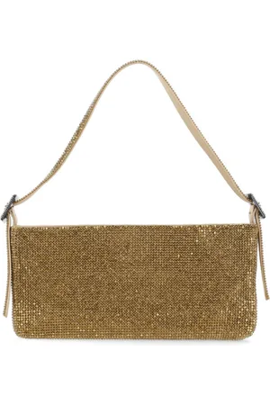 BENEDETTA BRUZZICHES Tassen, Dames, Bruin, ONE Size, Gouden Rhinestone Handtas voor Vrouwen