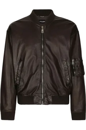 Dolce & Gabbana Jassen, Heren, Bruin, L, Leer, Bruine Leren Bomberjen