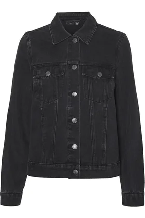 VERO MODA Jassen, Dames, Zwart, S, Denim, Denim Jack Mix Zwart