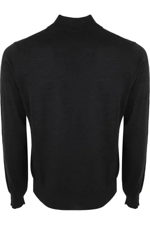 FILIPPO DE LAURENTIIS Truien, Heren, Zwart, L, Wol, Antraciet Merino Hoge Nek Coltrui