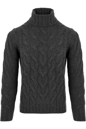 FILIPPO DE LAURENTIIS Truien, Heren, Grijs, L, Y28822 035 Grijze Coltrui voor Heren