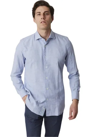 MAZZARELLI Overhemden, Heren, Blauw, M, Casual Shirts