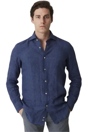 MAZZARELLI Overhemden, Heren, Blauw, L, Casual Shirts