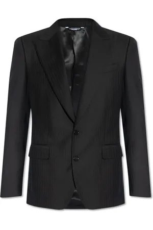 Dolce & Gabbana Pakken, Heren, Zwart, L, Wol, Visgraatblazer