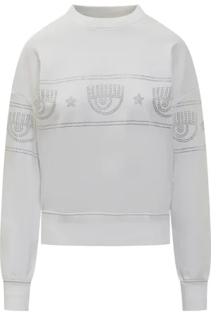 Chiara Ferragni Sweatshirts & Hoodies, Dames, Wit, M, Katoen, Logomania Sweatshirt