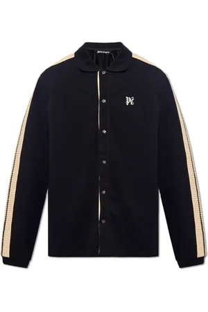 Palm Angels Overhemden, Heren, Zwart, M, Katoen, Shirt met logo