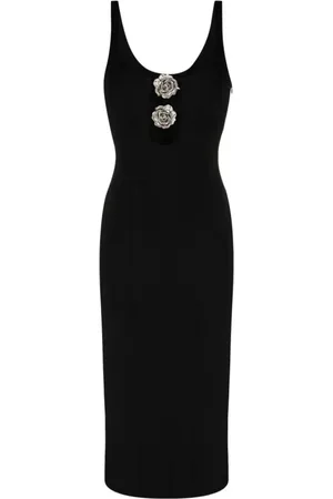 BLUMARINE Kleedjes, Dames, Zwart, S, N0990 Nero Midi Jurk