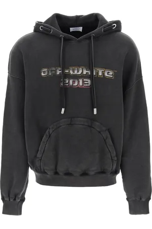 OFF-WHITE Sweatshirts & Hoodies, Heren, Grijs, S, Katoen, Bacchus Print Hoodie