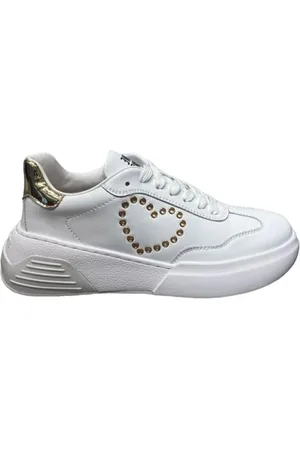 Moschino Schoenen, Dames, Wit, 39 EU, Witte Casual Synthetische Sneakers oor Dames
