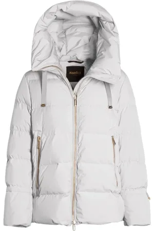 MOORER Jassen, Dames, Wit, 2Xs, Gewatteerde Peacoat met Waterdichte Membran