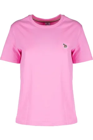 Paul Smith Tops, Dames, Roze, L, Katoen, Roze Zebra Logo T-shirt