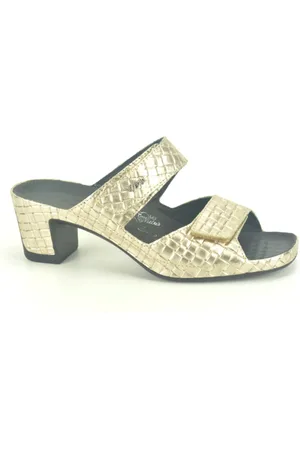 Vital Schoenen, Dames, Geel, 39 EU, Gevlochten Muil Pantoffel
