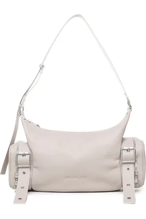 BIASIA Tassen, Dames, , ONE Size, Witte leren schoudertas met zakken