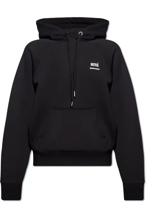 Ami Sweatshirts & Hoodies, Heren, Zwart, M, Katoen, Hoodie met Logo