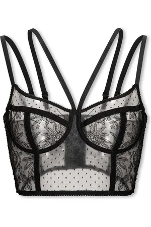 Dolce & Gabbana Ondergoed, Dames, Zwart, L, Kant bustier