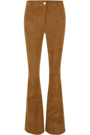 arma leder Broeken, Dames, Bruin, S, Wide Broeken
